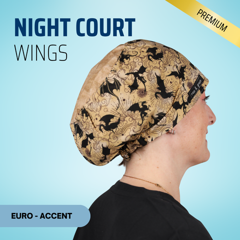Night Court Wings - Scrub Cap - rae & grace - Euro - Accent Top