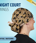 Night Court Wings - Scrub Cap - rae & grace - Ponytail - Matching Top