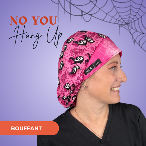 No You Hang Up - Scrub Cap - rae & grace - Bouffant