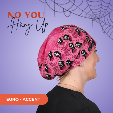No You Hang Up - Scrub Cap - rae & grace - Euro - Accent Top