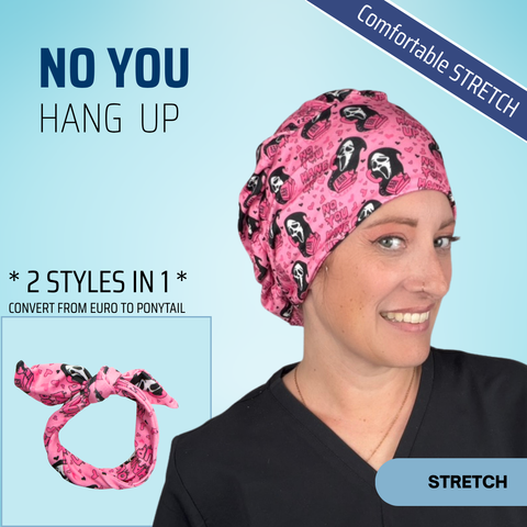 No You Hang Up - Scrub Cap - rae & grace - Stretch