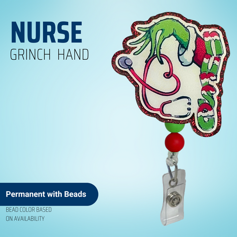 Nurse Grinch Hand - Badge Reel