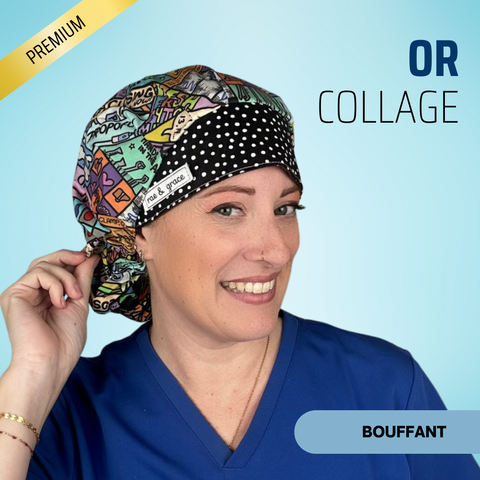OR Collage - Scrub Cap - rae & grace - Bouffant