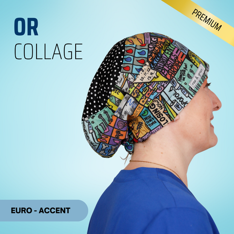 OR Collage - Scrub Cap - rae & grace - Euro - Accent Top