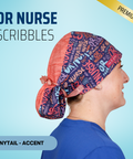 OR Nurse Scribbles - Scrub Cap - rae & grace - Ponytail - Accent Top
