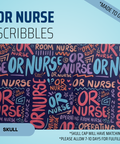 OR Nurse Scribbles - Scrub Cap - rae & grace - Skull Cap - Made to order Please allow 7-10 days for fulfillment.