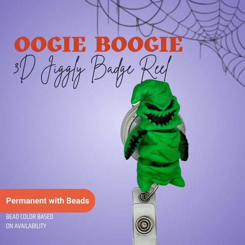 Oogie Boogie - 3D Jiggly - Badge Reel - rae & grace - Permanent/Beads