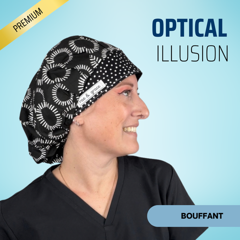 Optical Illusion - Scrub Cap - rae & grace - Bouffant