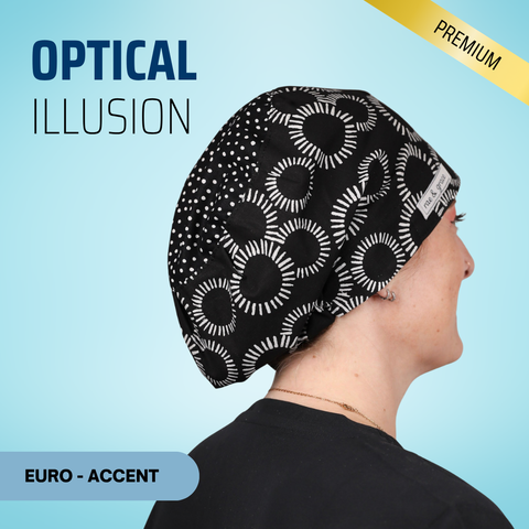 Optical Illusion - Scrub Cap - rae & grace - Euro - Accent Top