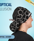 Optical Illusion - Scrub Cap - rae & grace - Ponytail - Accent Top