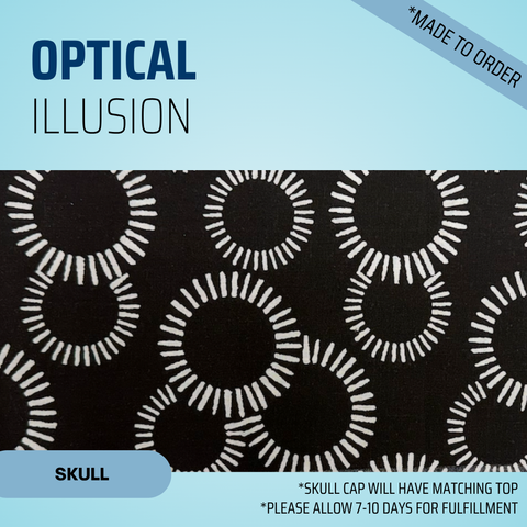 Optical Illusion - Scrub Cap - rae & grace - Skull Cap - *Made to order