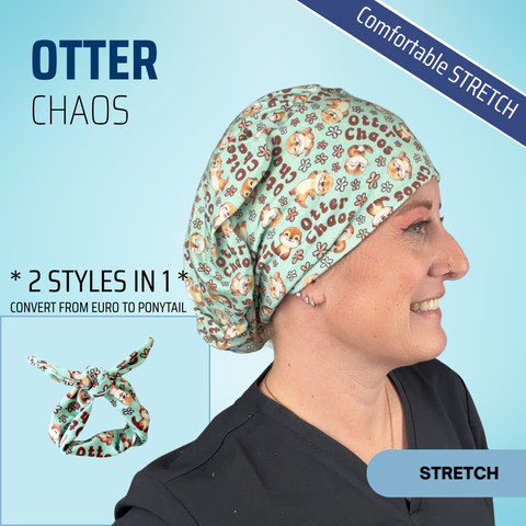 Otter Chaos - Scrub Cap - rae & grace - Stretch