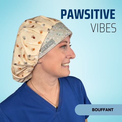 Pawsitive Vibes - Scrub Cap - rae & grace - Bouffant