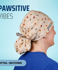 Pawsitive Vibes - Scrub Cap - rae & grace - Ponytail - Matching Top