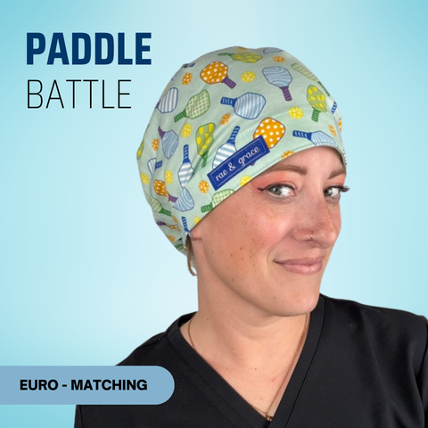 Paddle Battle - Scrub Cap - rae & grace - Euro - Matching Top