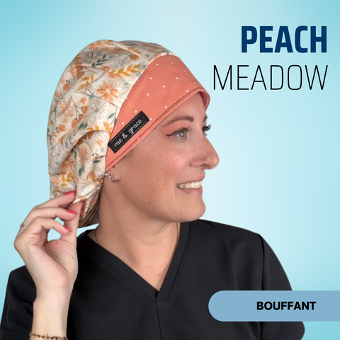 Peach Meadow - Scrub Cap - rae & grace - Bouffant