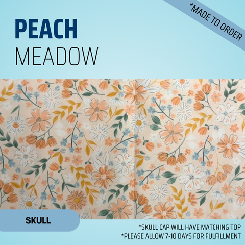 Peach Meadow - Scrub Cap - rae & grace - Skull Cap - *Made to order