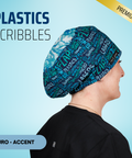 Plastics Scribbles - Scrub Cap - rae & grace - Euro - Accent Top