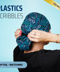 Plastics Scribbles - Scrub Cap - rae & grace - Ponytail - Matching Top