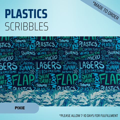 Plastics Scribbles - Scrub Cap - rae & grace - Pixie - *Made to order