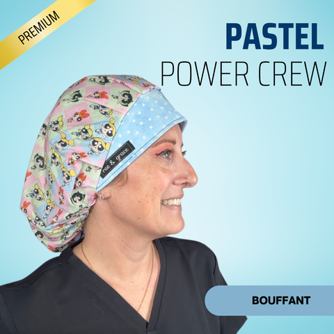 Pastel Power Crew - Scrub Cap - rae & grace - Bouffant