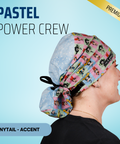 Pastel Power Crew - Scrub Cap - rae & grace - Ponytail - Accent Top