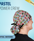 Pastel Power Crew - Scrub Cap - rae & grace - Ponytail - Matching Top