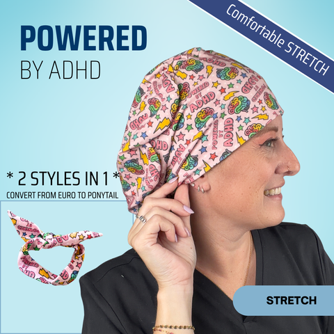 Powered By Adhd - Scrub Cap - rae & grace - Stretch