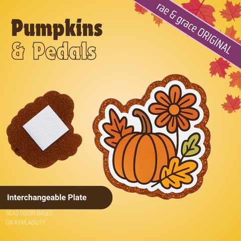 Pumpkins & Pedals - Badge Reel - rae & grace - Interchangeable Plate Only
