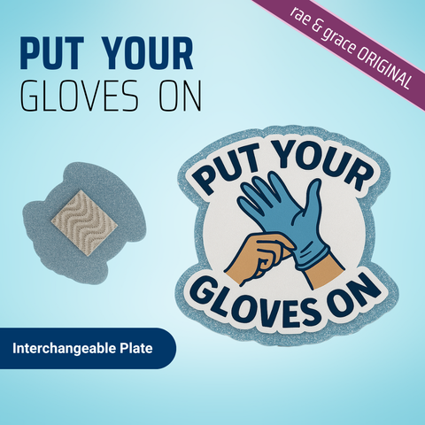 Put Your Gloves On - Badge Reel - rae & grace - Interchangeable Plate Only