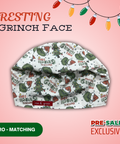 Resting Grinch Face - Scrub Cap - rae & grace - Euro - Matching Top