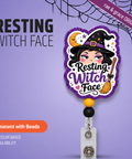 Resting Witch Face - Badge Reel - rae & grace - Permanent/Beads