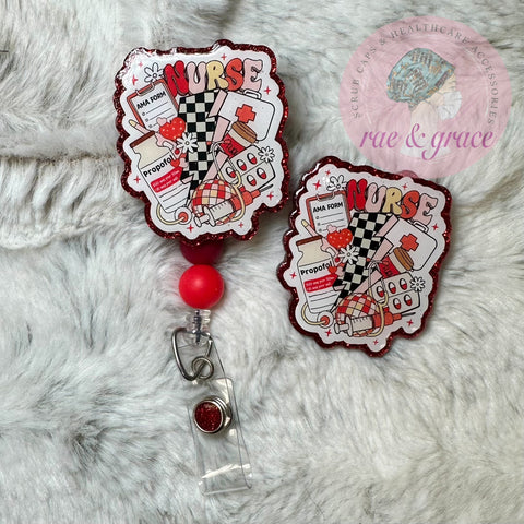 Retro Nurse - Badge Reel