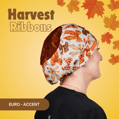 Harvest Ribbons - Scrub Cap - rae & grace - Euro - Accent Top