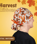 Harvest Ribbons - Scrub Cap - rae & grace - Ponytail - Matching Top
