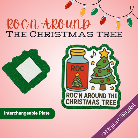 Roc N' Around The Christmas Tree - Badge Reel - rae & grace - Interchangeable Plate Only