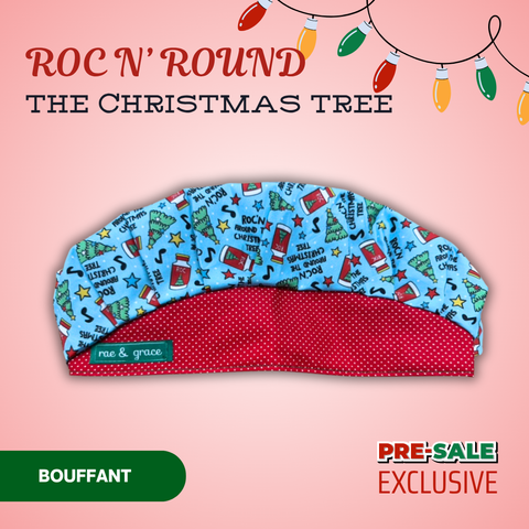 Roc N Round The Christmas Tree - Scrub Cap - rae & grace - Bouffant