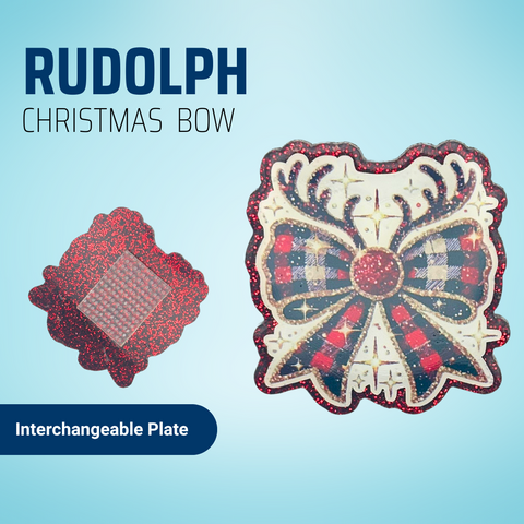 Rudolph Christmas Bow - Badge Reel - rae & grace