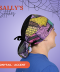 Sally'S Stitches - Scrub Cap - rae & grace - Ponytail - Accent Top