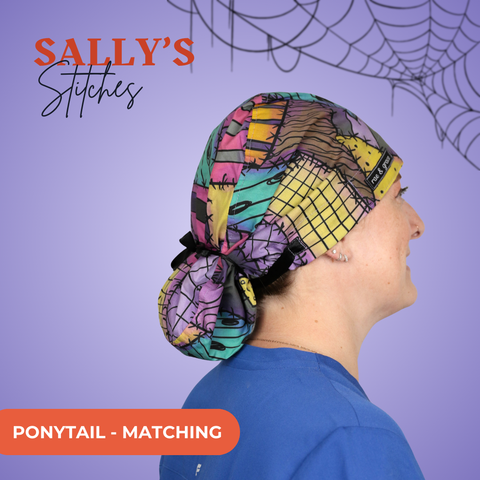 Sally'S Stitches - Scrub Cap - rae & grace - Ponytail - Matching Top