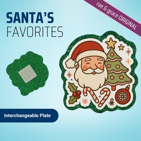 Santa's Favorites - Badge Reel - rae & grace - Interchangeable Plate Only