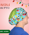 Santa’S On Pto  - Scrub Cap - rae & grace - Euro - Accent Top
