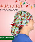 Santa’S Little Avocados - Scrub Cap - rae & grace - Ponytail - Matching Top
