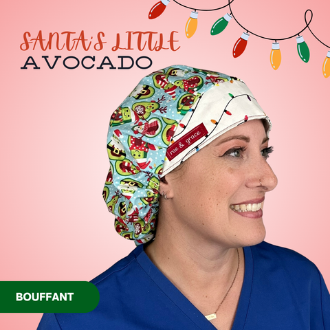 Santa’S Little Avocados - Scrub Cap - rae & grace - Bouffant