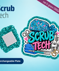Scrub Tech - Badge Reel - rae & grace - Interchangeable Plate Only