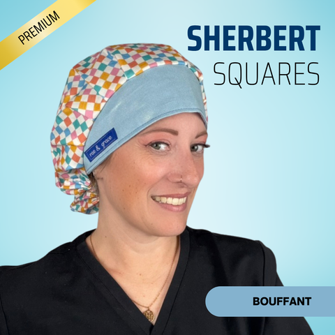 Sherbert Squares - Scrub Cap - rae & grace - Bouffant