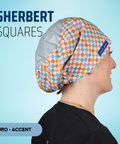 Sherbert Squares - Scrub Cap - rae & grace - Euro - Accent Top