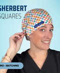 Sherbert Squares - Scrub Cap - rae & grace - Euro - Matching Top