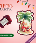 Sippin Santa - Badge Reel - rae & grace - Interchangeable Plate Only