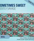 Sometimes Sweet Mostly Savage - Scrub Cap - rae & grace - Skull Cap - *Made to order